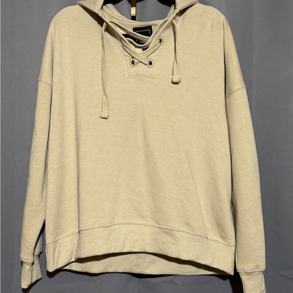 Tan and Cream Oversized Pullover Hoodie
